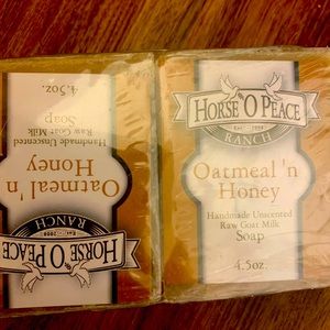 Handmade oatmeal and honey goat soap.